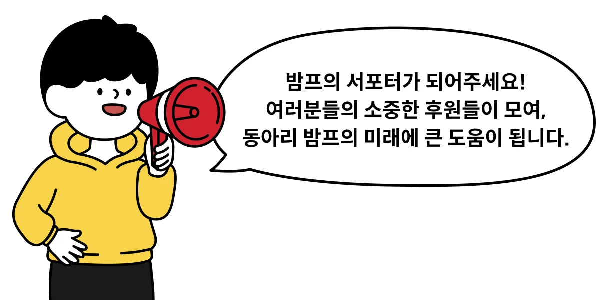 확성기를 들고 있는 캐릭터